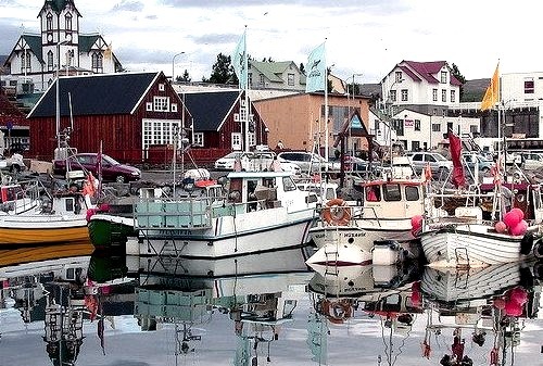by ystenes on Flickr.Husavik, a harbor for fishermen on the northern Iceland.