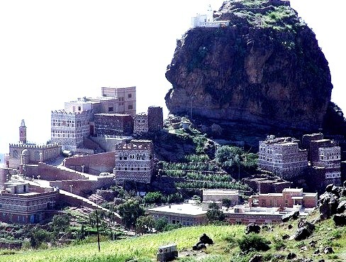 The hill village of Al-Hutaib in Yemen