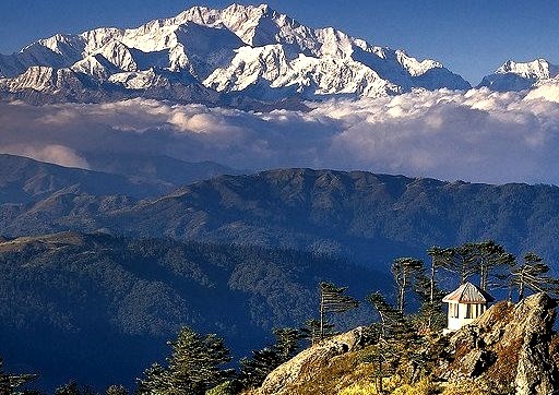 The summit of Kanchenjunga  viewed from Sandakphu, Sikkim, India