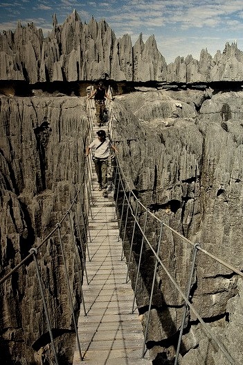 Crossing Tsingy de Bemaraha, a geological wonder in northern Madagascar