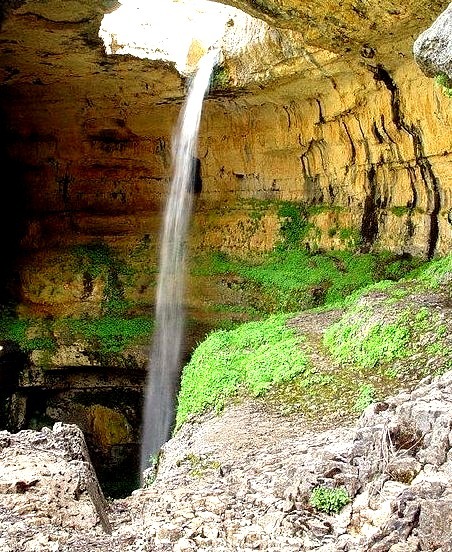 The hole in the wall, Balaa gorge waterfall in Tannourine, Lebanon