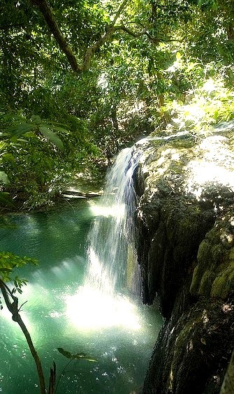 Tropical waterfall in Moyo Island, Indonesia