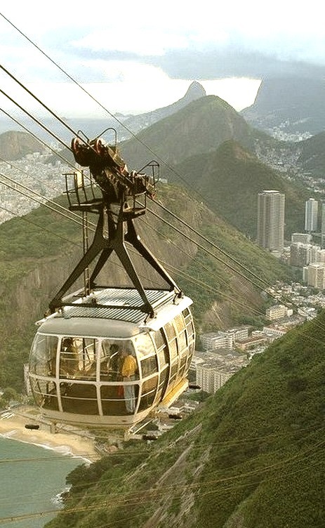 Cable car up to Sugarloaf Mountain, Rio de Janeiro, Brazil