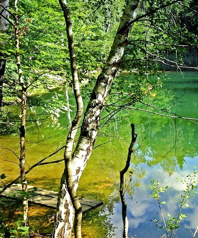 Colourful lakelets in Rudawy Janowickie Mountains, Poland
